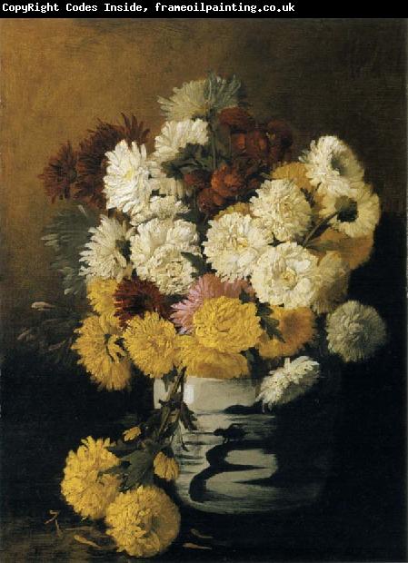 Hirst, Claude Raguet Chrysanthemums in a Canton Vase
